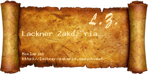 Lackner Zakária névjegykártya